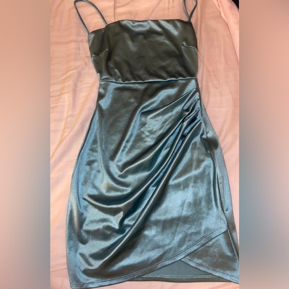 NWT Windsor Satin Mini Dress (Blue) - Picture 2 of 3